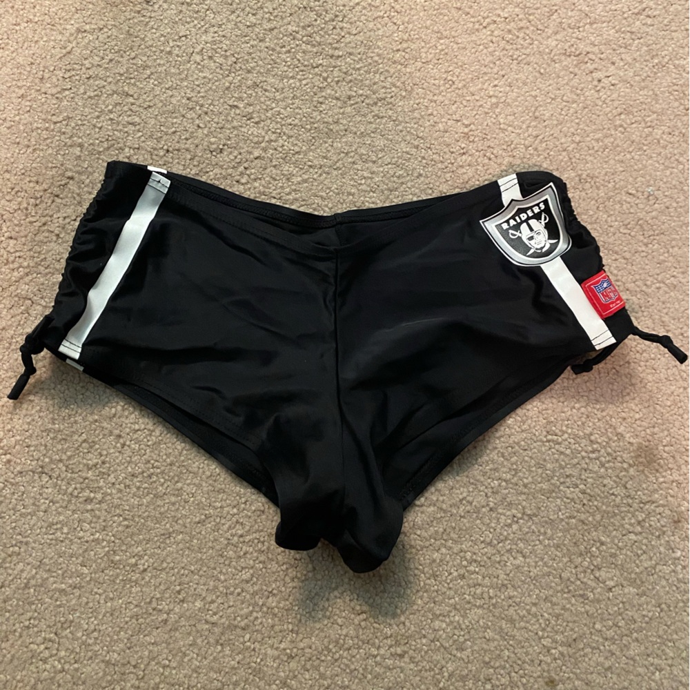 NFL Raiders Black Side Tie Booty Shorts